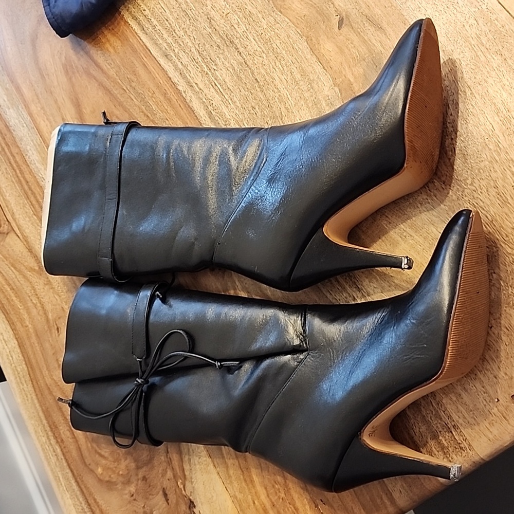 Black Leather Heels